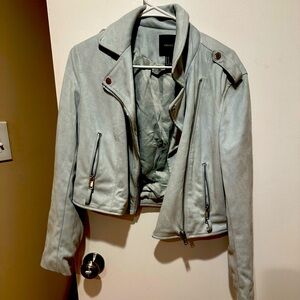 Forever 21 suede cropped moto jacket
